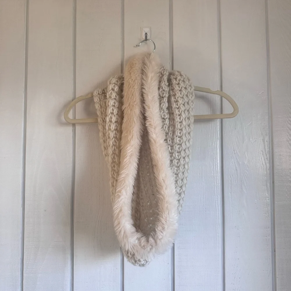 Charming Charlie Cream Knit Infinity Scarf